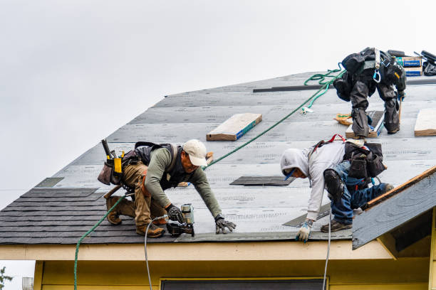 Professional Gutter Installation technician working in Port Neches, TX